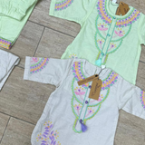 Pista Green Embroidered Infant 2PC