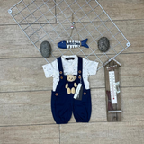 Infant Baby Fit Blue & White Dungaree