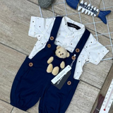 Infant Baby Fit Blue & White Dungaree
